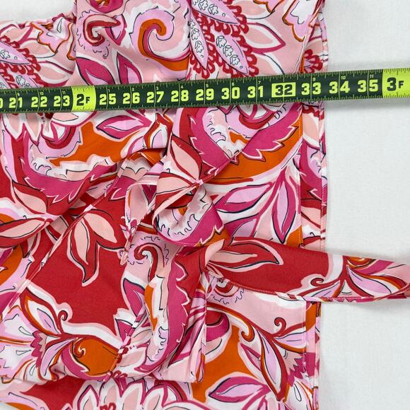 Zara Women's Carla Paisley Floral Wrap Dress Large Pink Bloggers Favorite - Picture 12 of 16